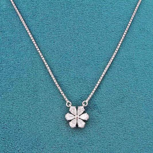Elenai Floral Diamond Pendant  with chain