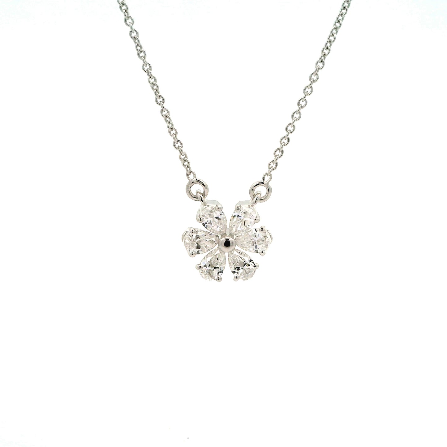 Elenai Floral Diamond Pendant  with chain