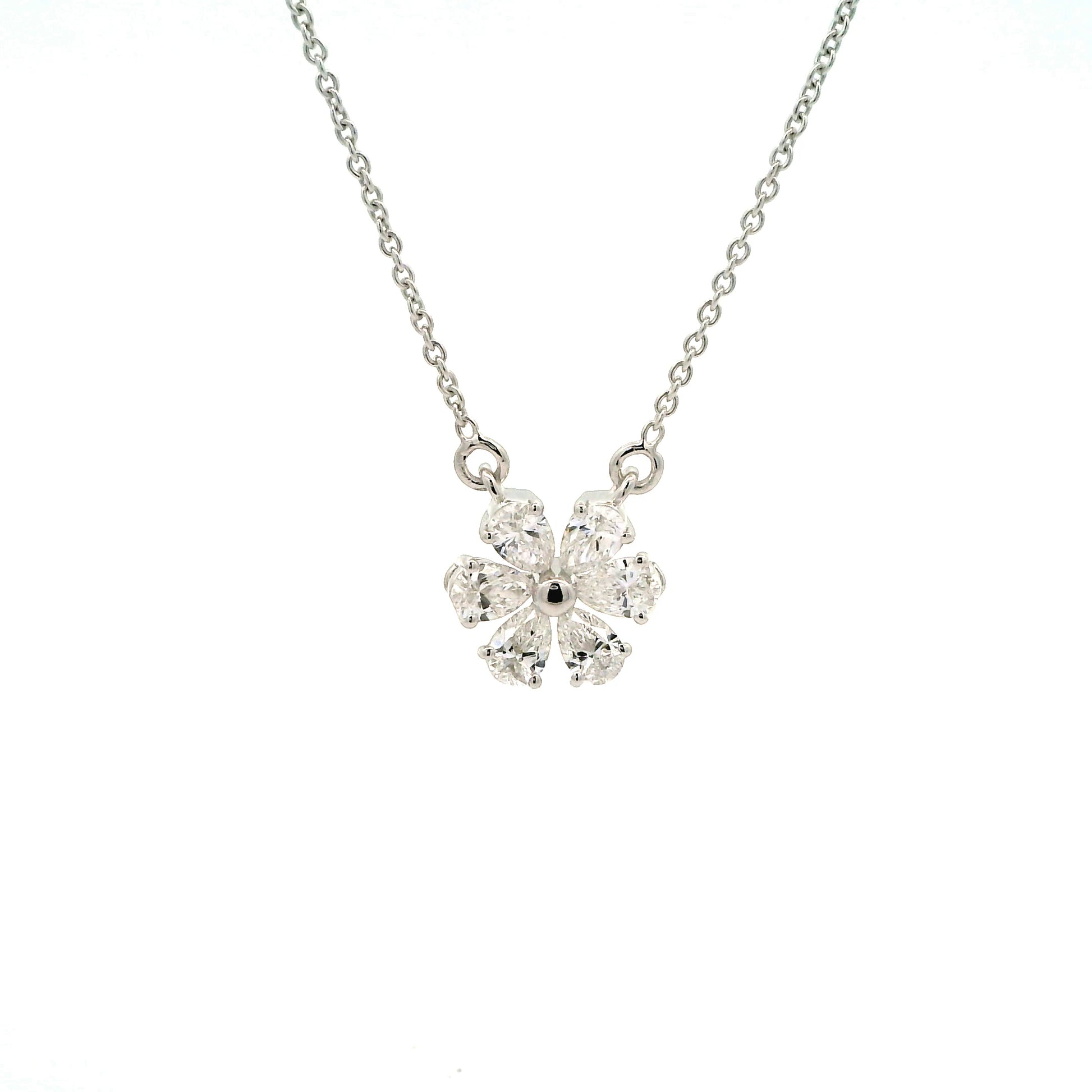 Elenai Floral Diamond Pendant  with chain