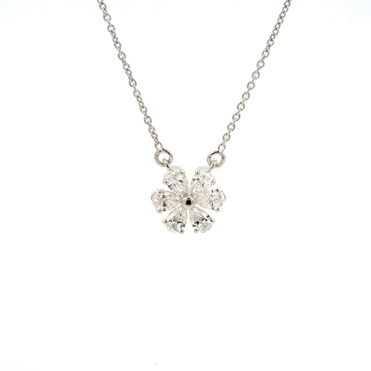 Elenai Floral Diamond Pendant  with chain