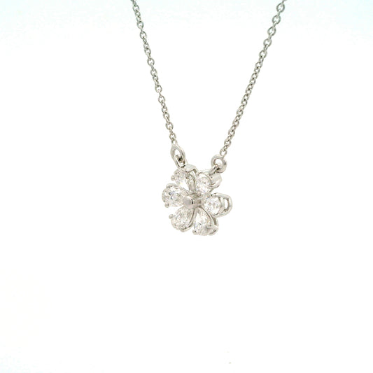 Elenai Floral Diamond Pendant  with chain
