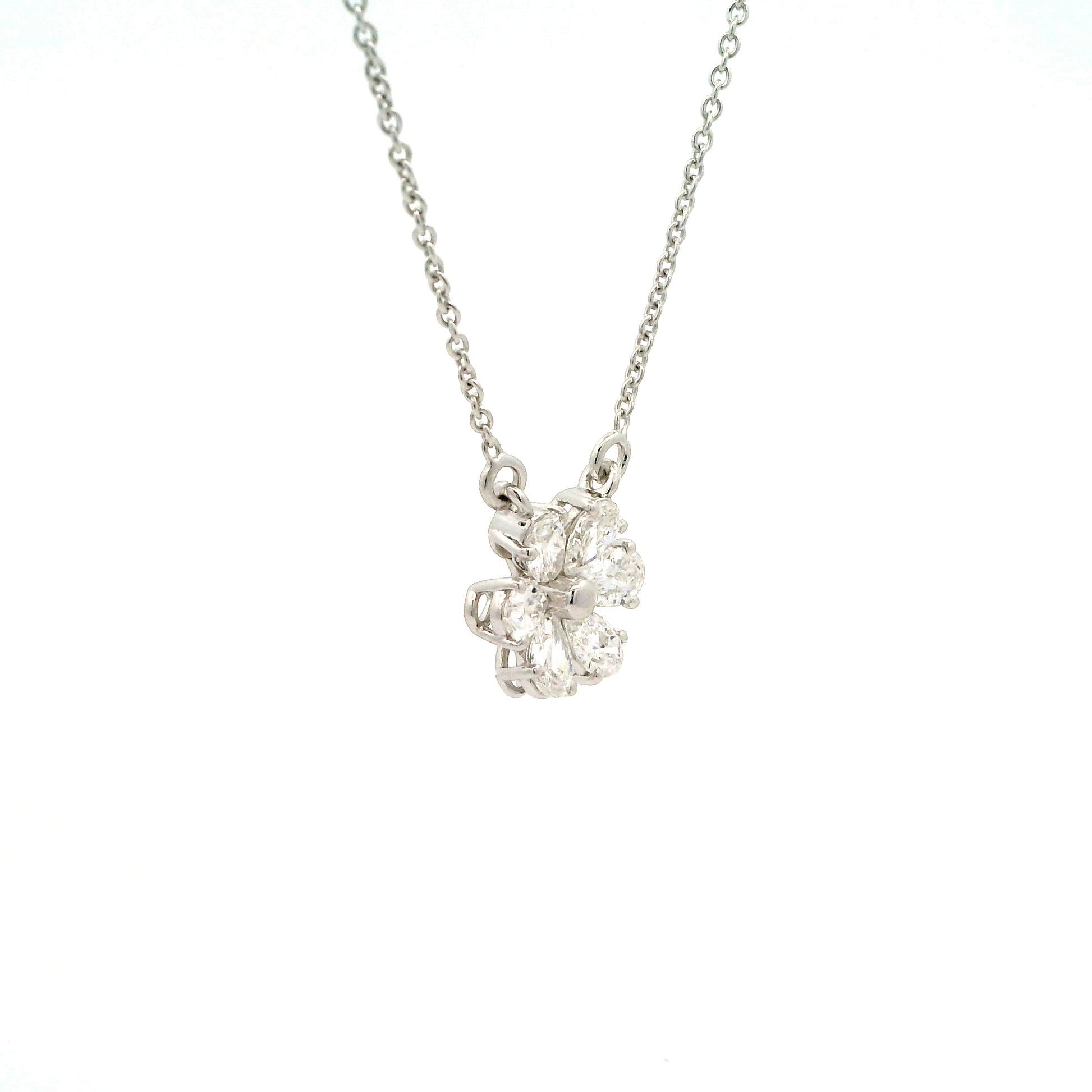 Elenai Floral Diamond Pendant  with chain