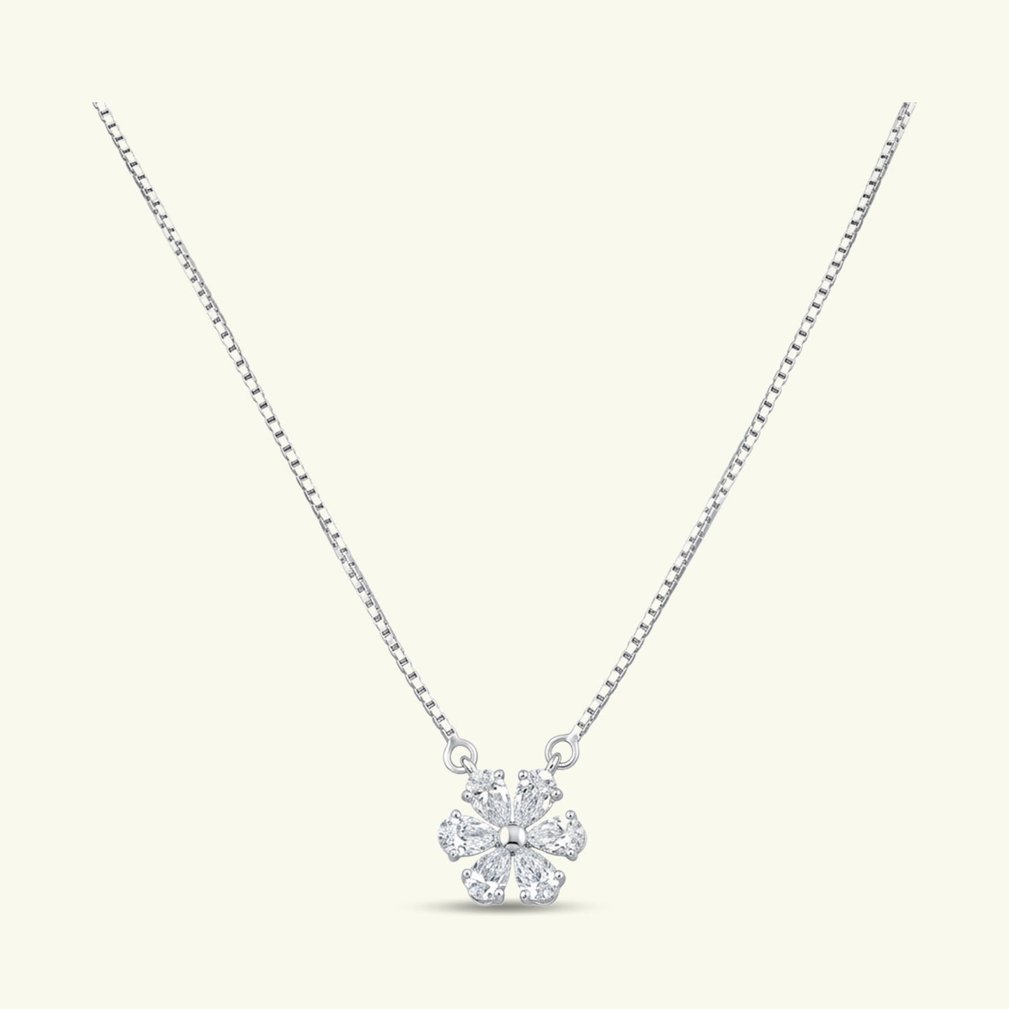 Elenai Floral Diamond Pendant  with chain