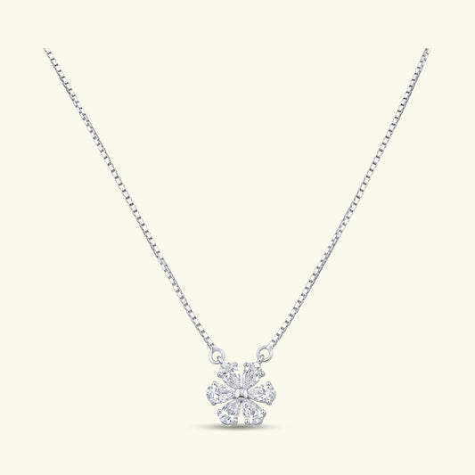 Elenai Floral Diamond Pendant  with chain