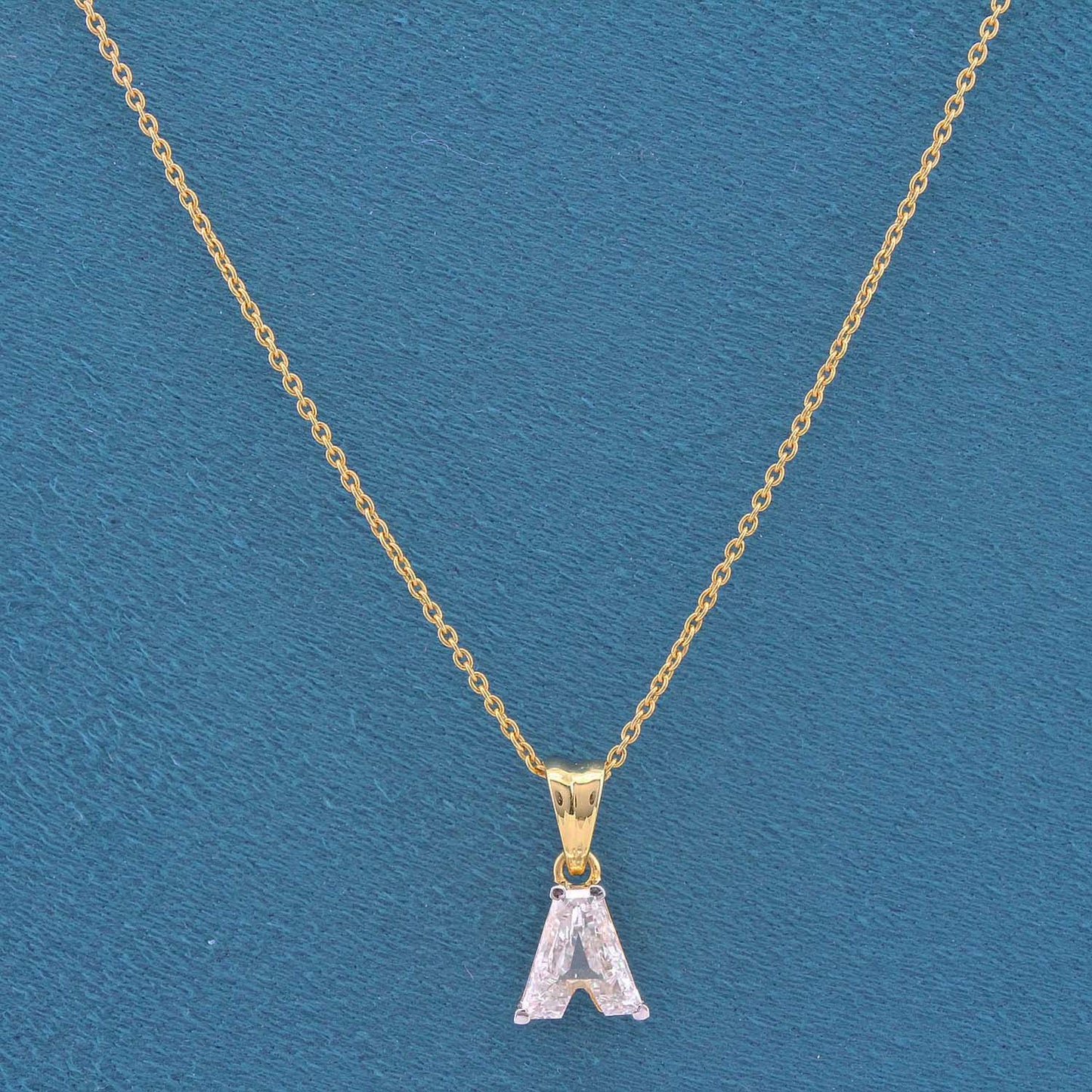 Nyomi Alphabet Diamond Pendant  with chain