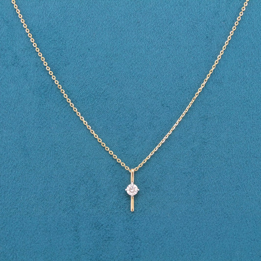 Nireth Solitaire Diamond Pendant with chain