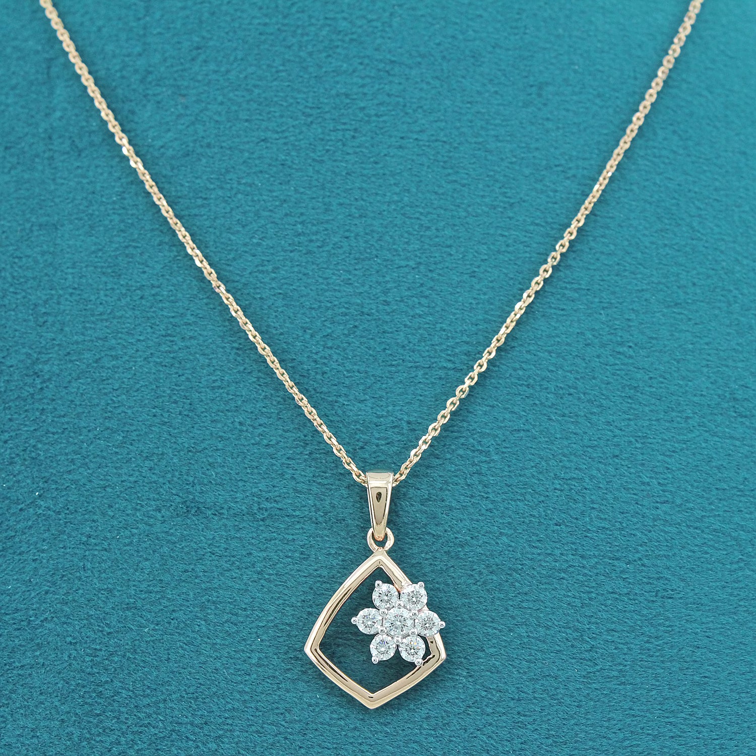 Thyra Floral Diamond Pendant with chain