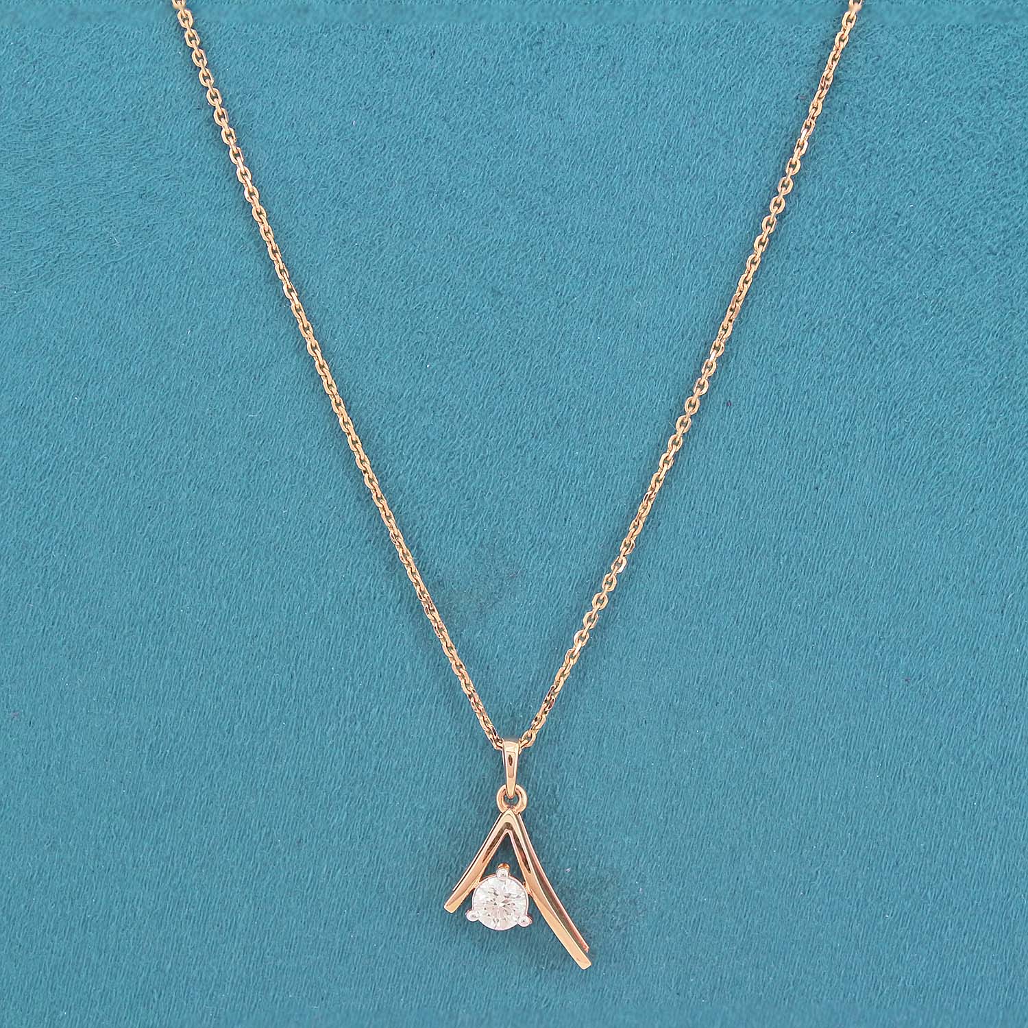 Azela Solitaire Diamond Pendant with chain