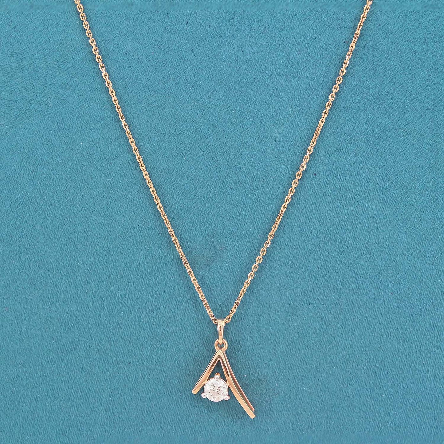 Azela Solitaire Diamond Pendant with chain