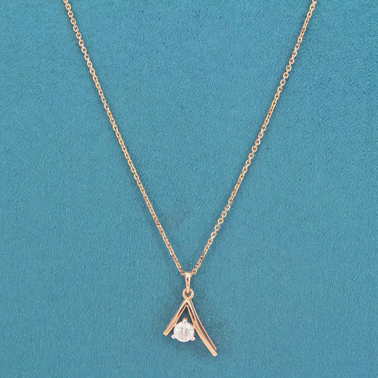 Azela Solitaire Diamond Pendant with chain