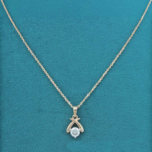 Oselia Solitaire Diamond Pendant with chain