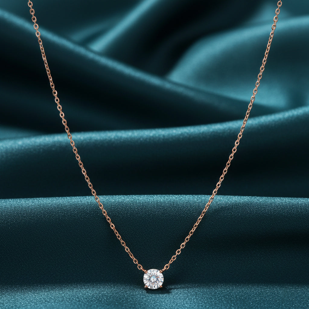 Calira Solitaire Diamond Pendant with chain