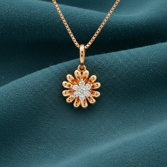 Aelira Floral Diamond Pendant with chain