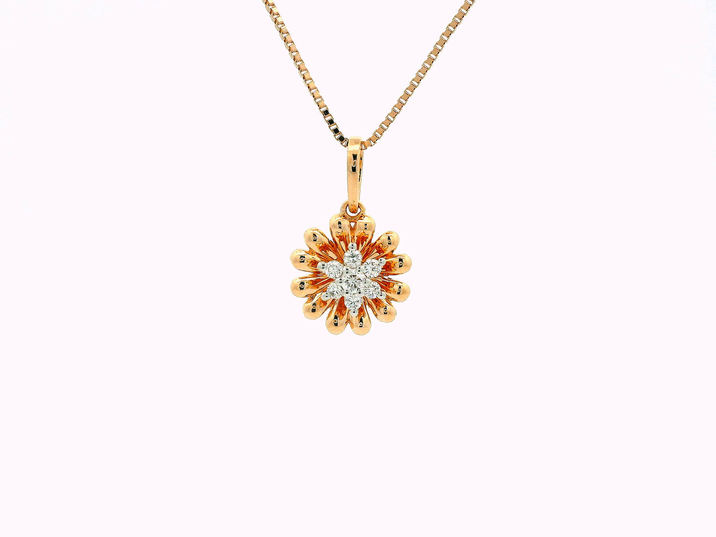 Aelira Floral Diamond Pendant with chain