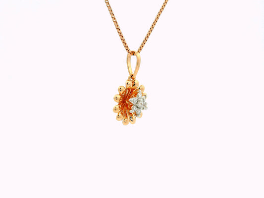 Aelira Floral Diamond Pendant with chain