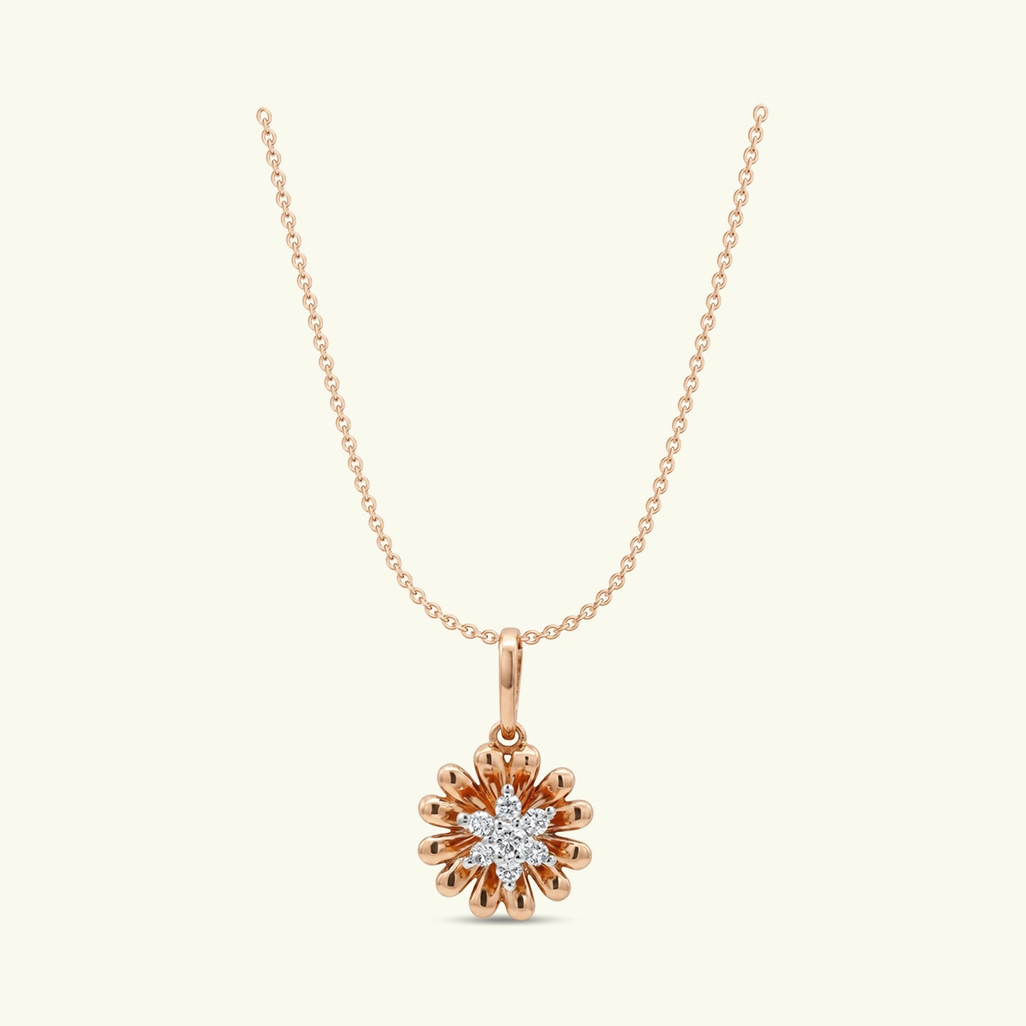 Aelira Floral Diamond Pendant with chain