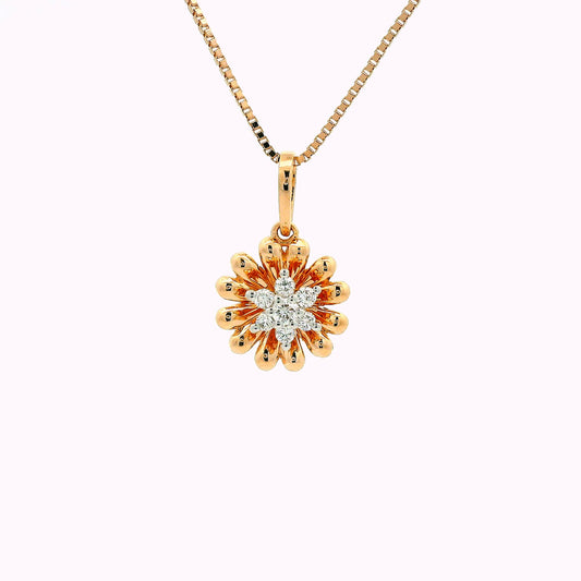 Aelira Floral Diamond Pendant with chain