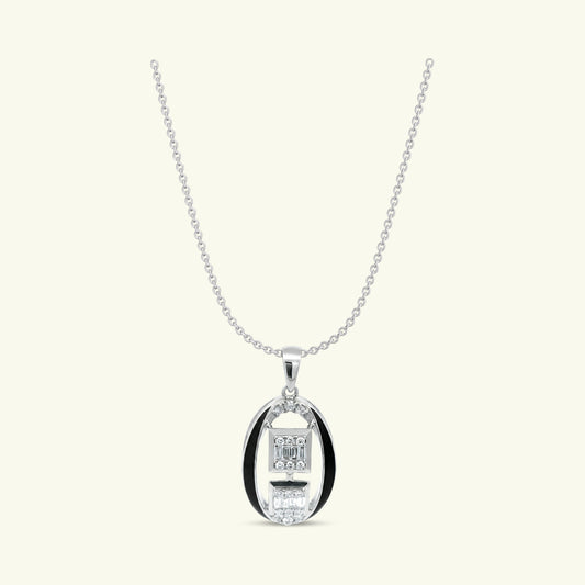 Verone Enamel Diamond Pendant