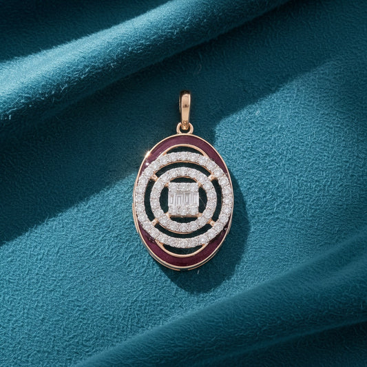 Elina Enamel Diamond Pendant