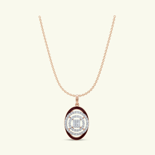 Elina Enamel Diamond Pendant