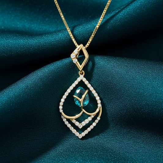 Nyari Curve Diamond Pendant with Chain