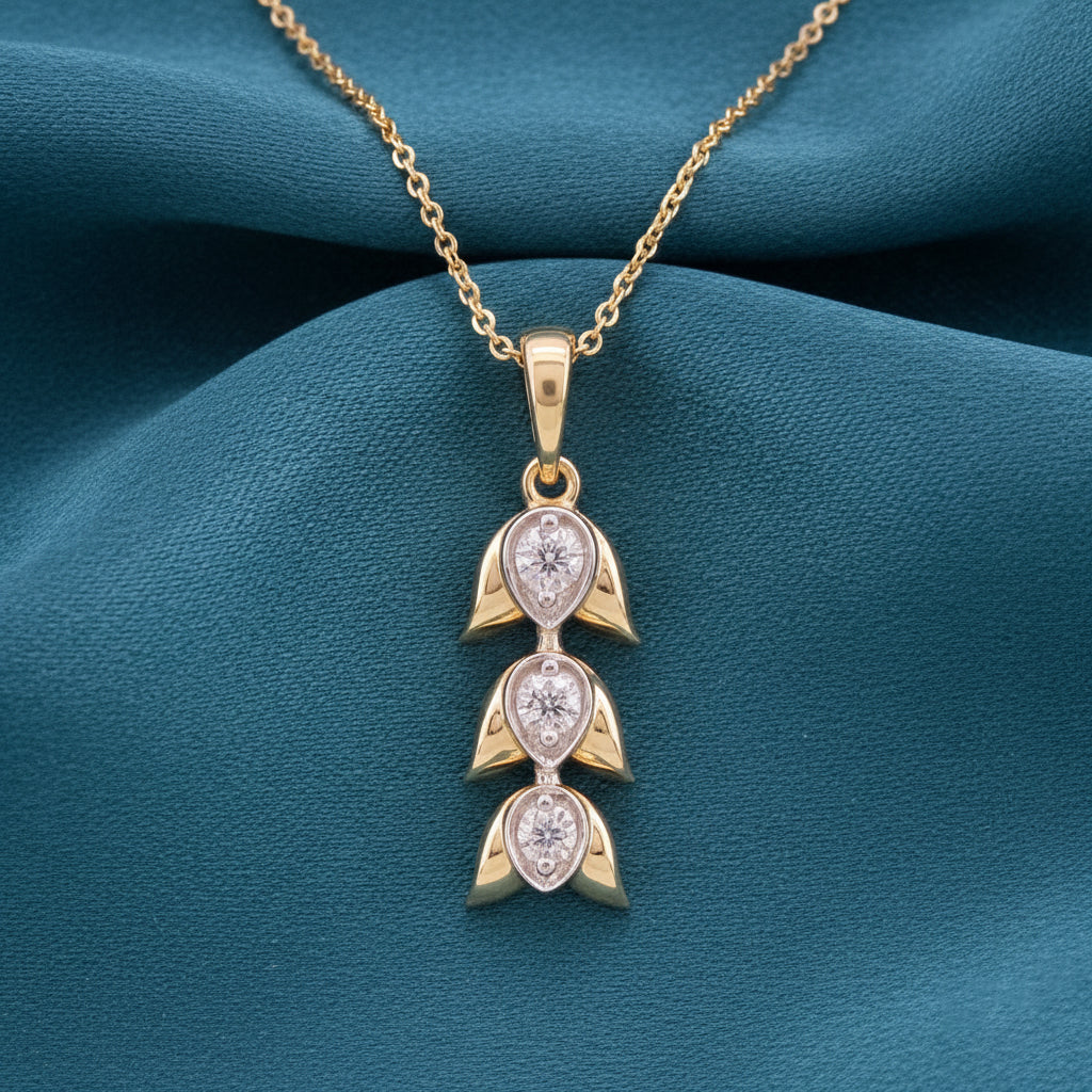 Selaira Three Stone Diamond Pendant