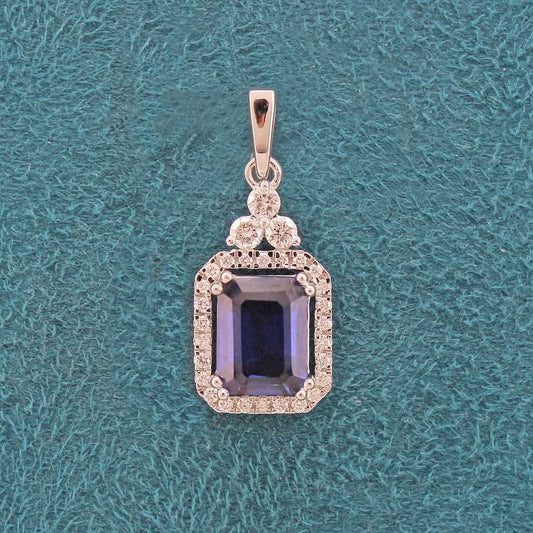Neraya Coloured Stone Solitaire Diamond Pendant