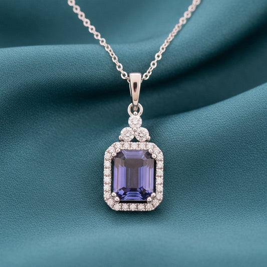 Neraya Coloured Stone Solitaire Diamond Pendant