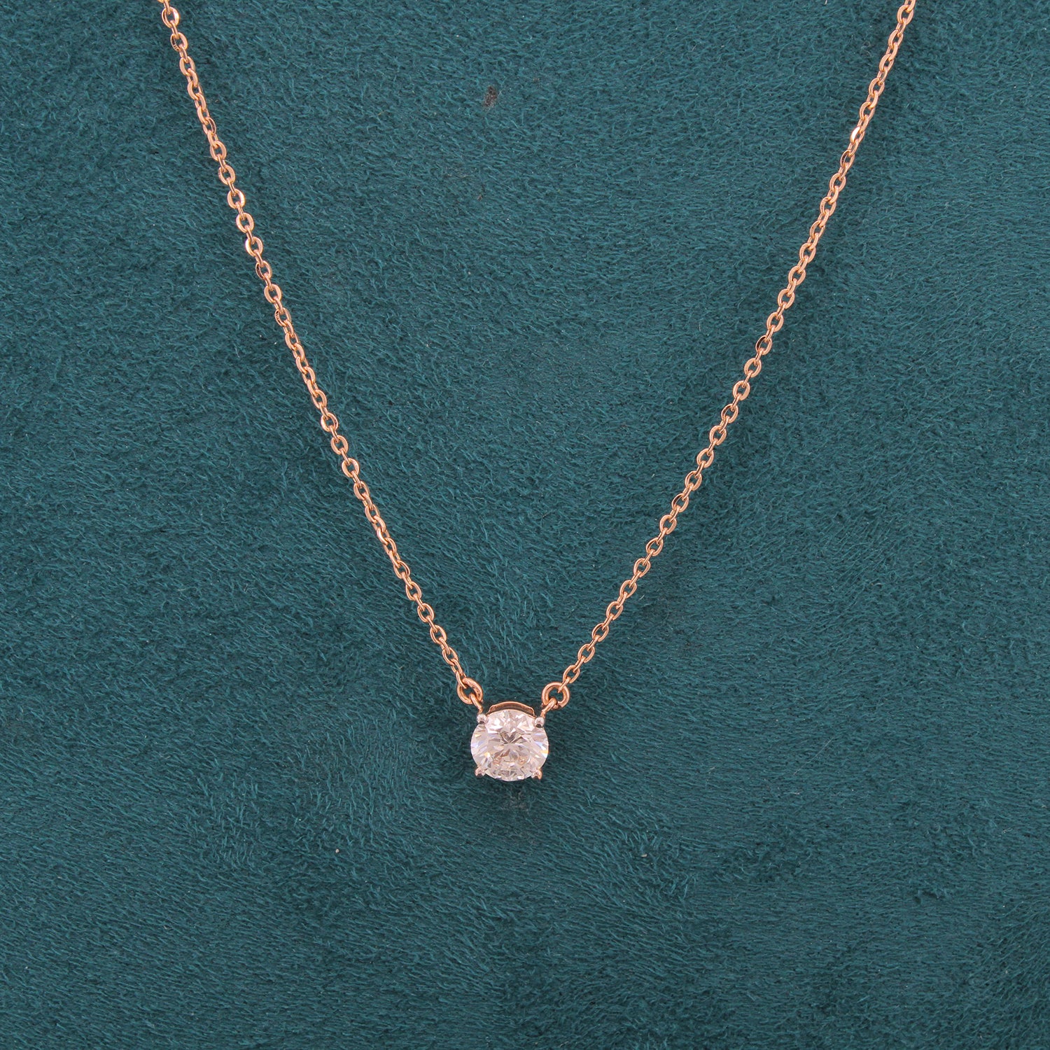 Liora Solitaire Diamond Pendant and Chain