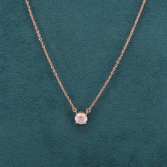 Liora Solitaire Diamond Pendant and Chain