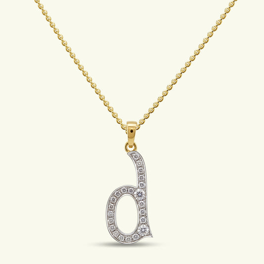 Delara D Initial Diamond Pendant