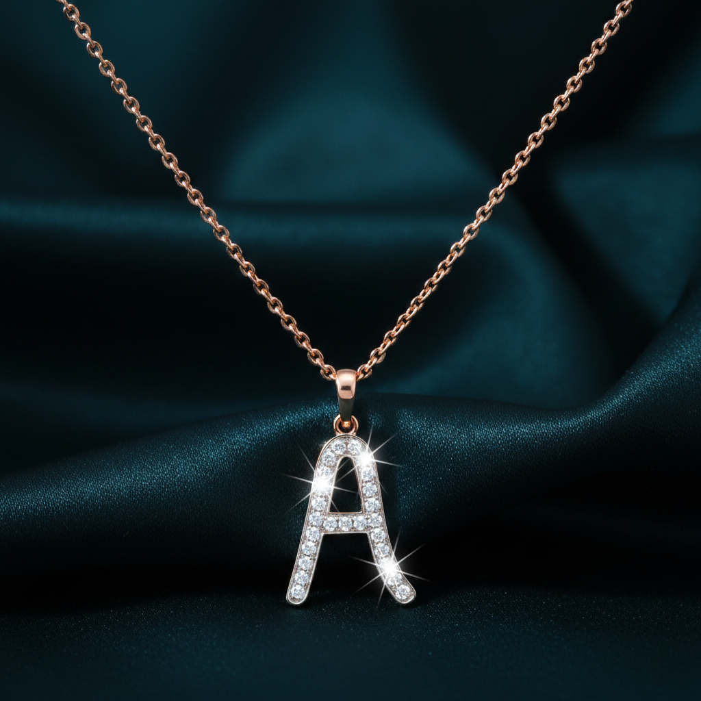 Alenya A Initial Diamond Pendant