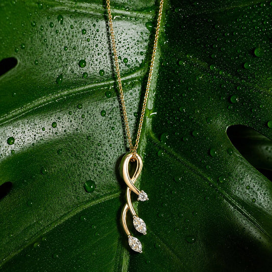 Elowen Leaf Diamond Pendant