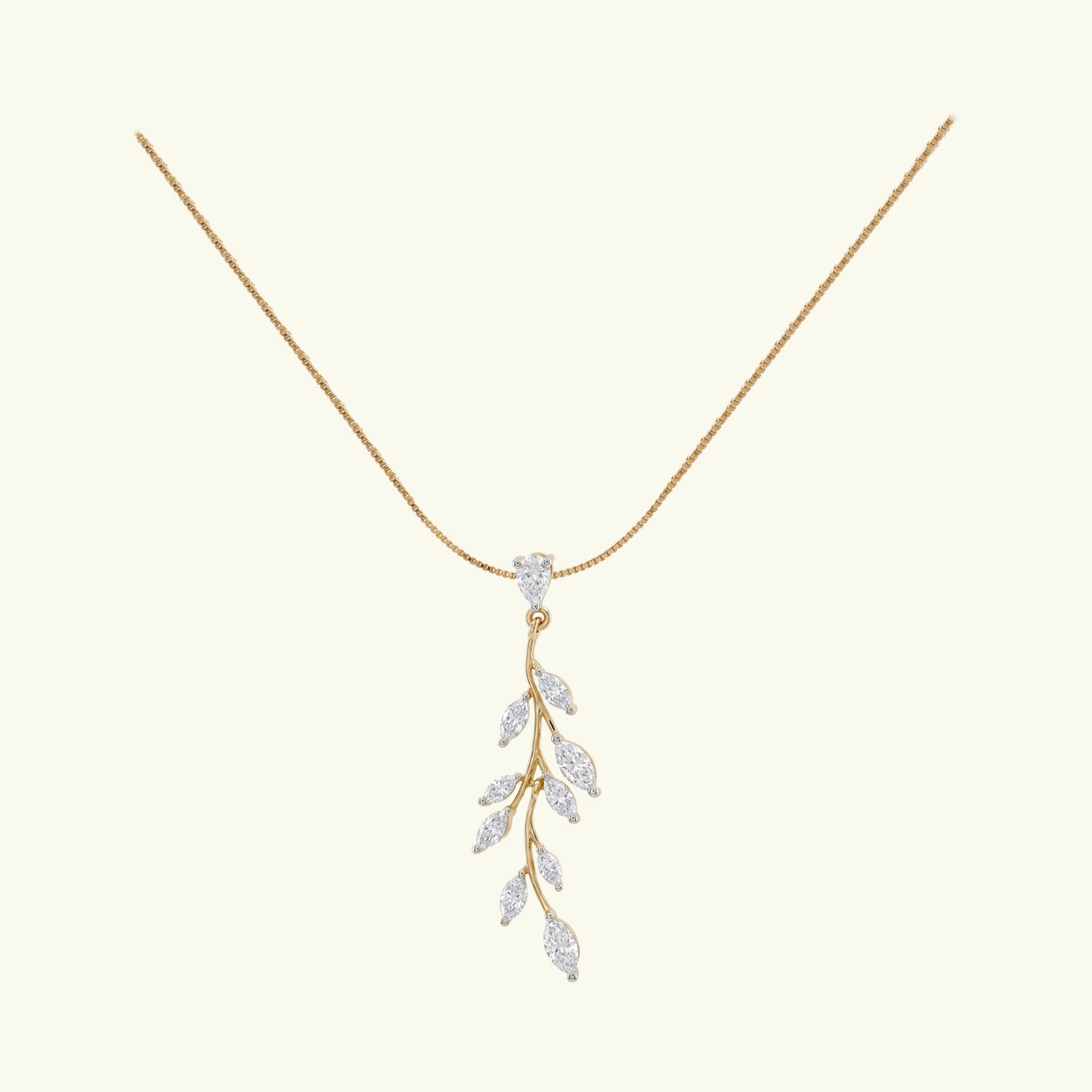  Seraya Leaf Diamond Pendant and Chain 