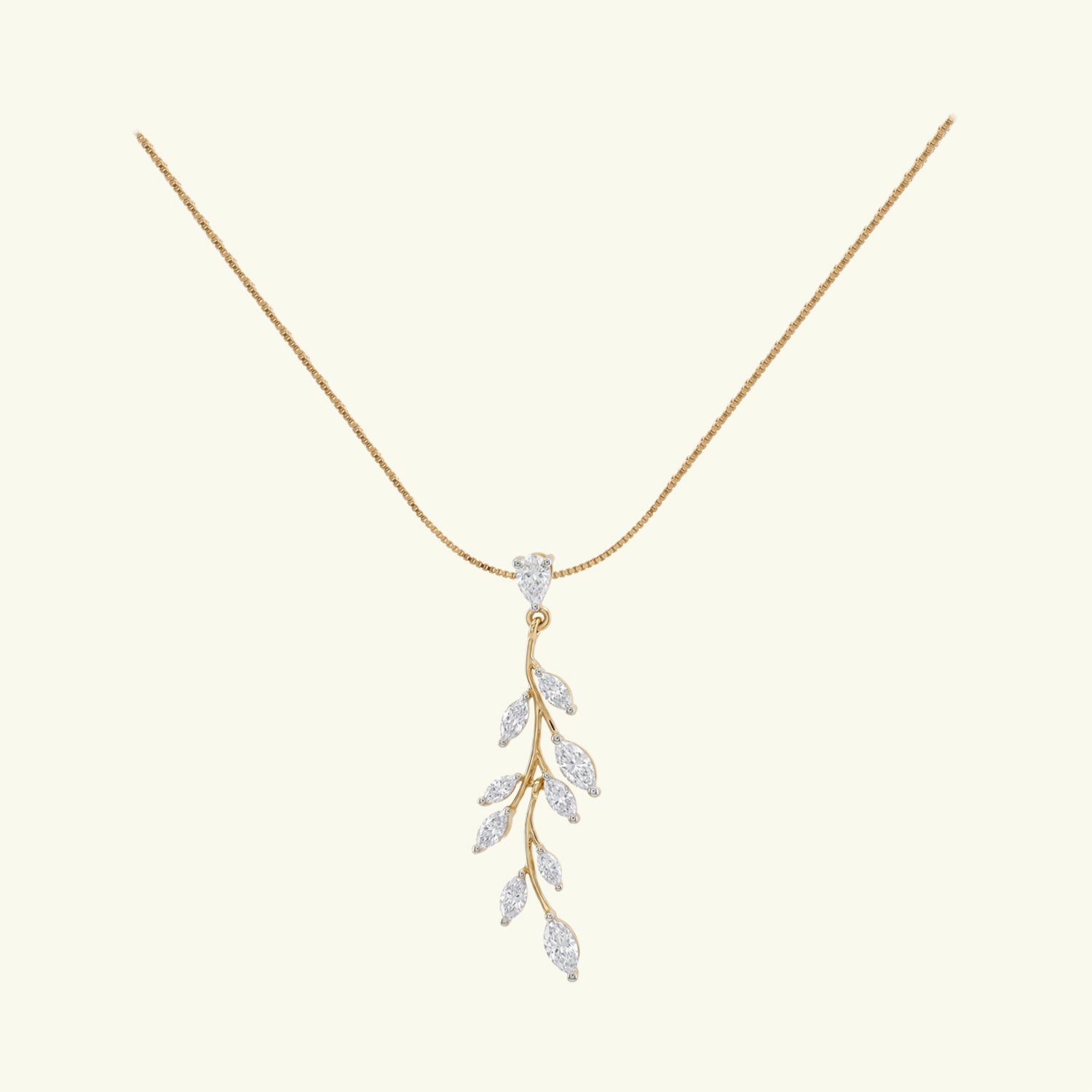  Seraya Leaf Diamond Pendant and Chain 