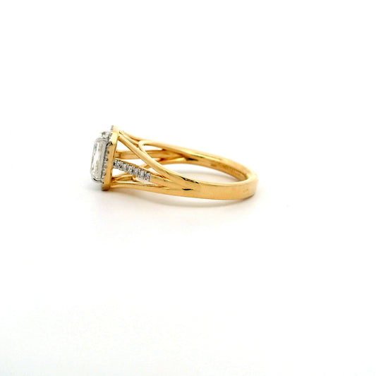 Calira Box Halo Diamond Ring