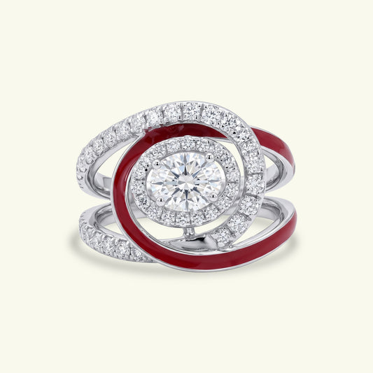 Zafira Enamel Diamond Ring