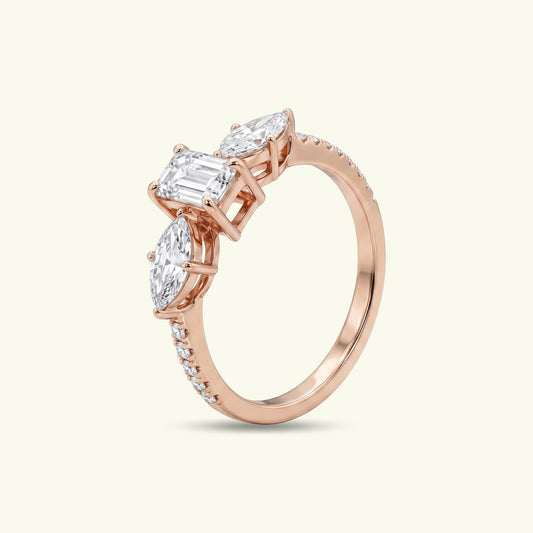 Liora Three Stone Diamond Ring