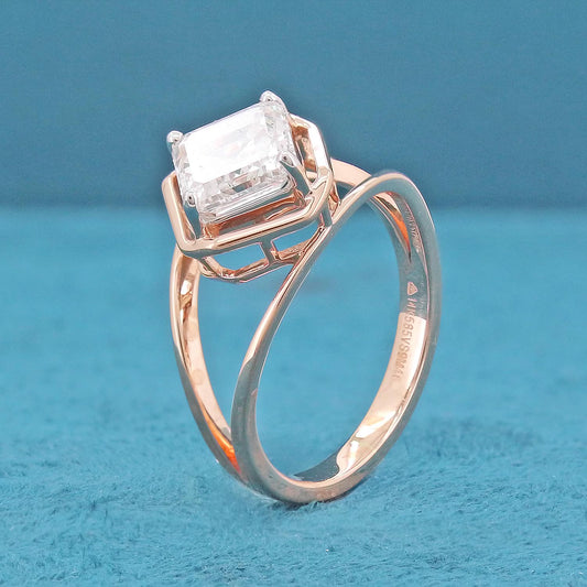 Delyra Box Solitaire Diamond Ring