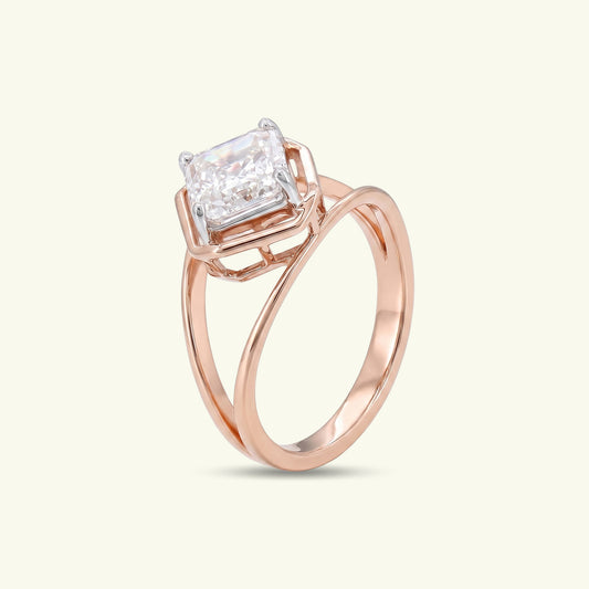 Delyra Box Solitaire Diamond Ring