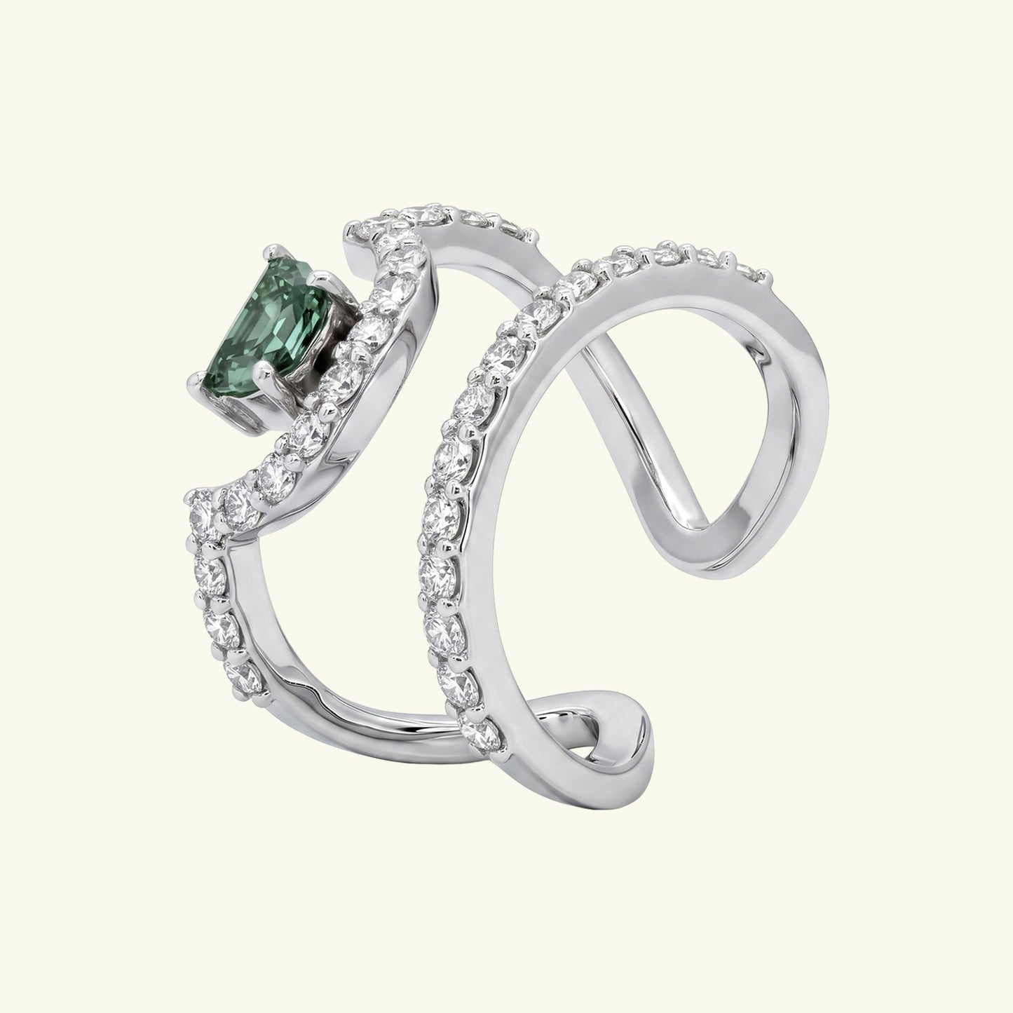 Lyren Crest Diamond Ring