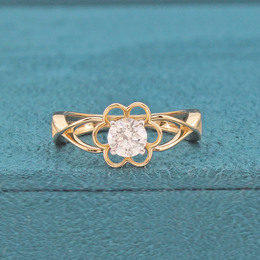 Liora Solitaire Floral Diamond Ring
