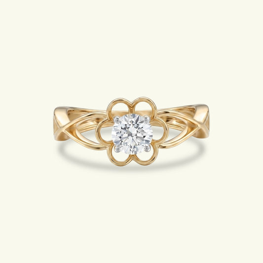 Liora Solitaire Floral Diamond Ring