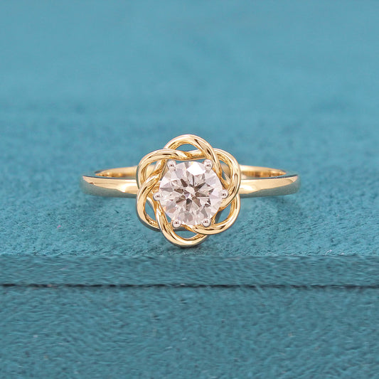 Norah Solitaire Floral Diamond Ring