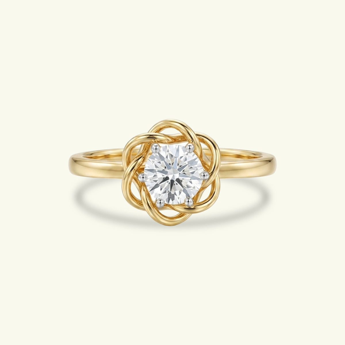Norah Solitaire Floral Diamond Ring