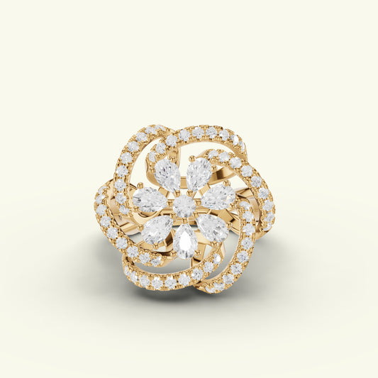Elvyna Floral Diamond Ring