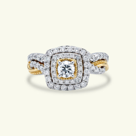 Naraya Box Halo Diamond Ring