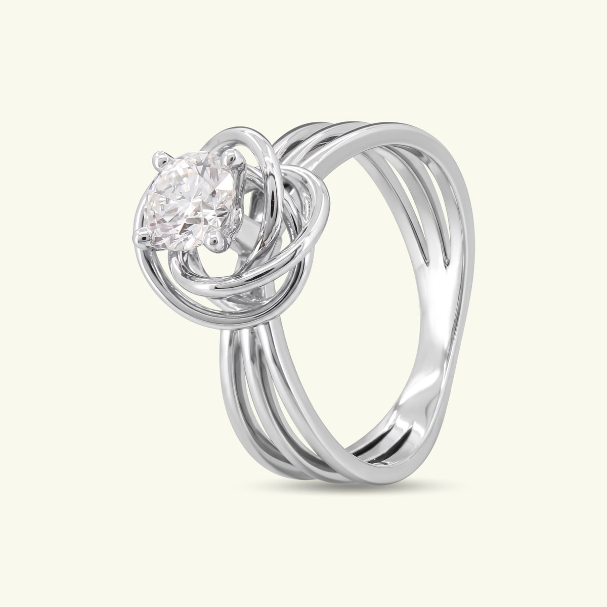 Lirae Solitaire Floral Diamond Ring