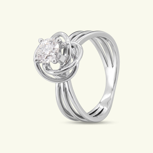Lirae Solitaire Floral Diamond Ring