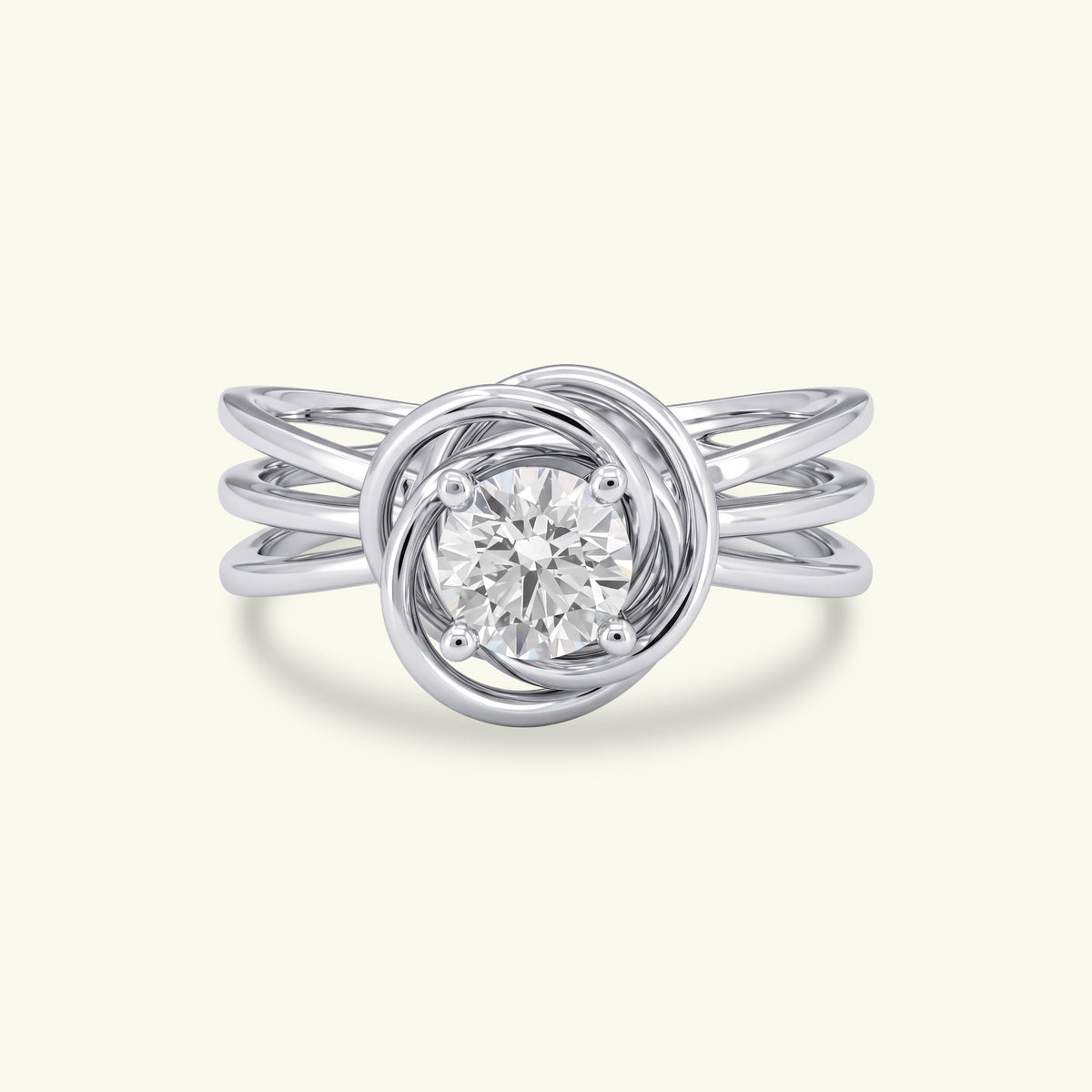 Lirae Solitaire Floral Diamond Ring